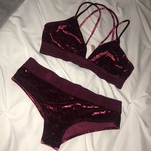 Pink Victoria secret velvet set!